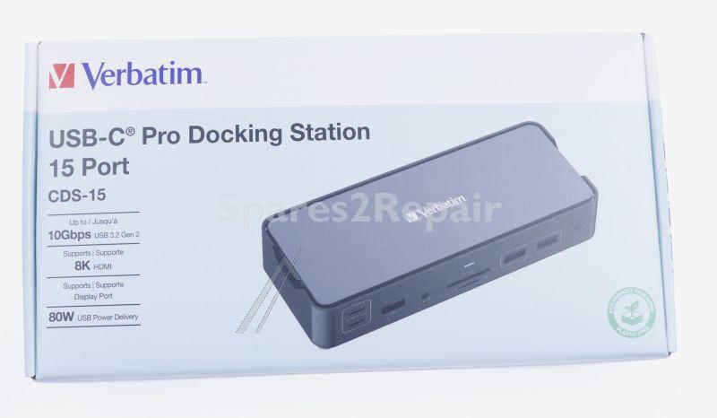 Verbatim Dockingstation For Notebook - Usb-c Pro Docking Station 15 Port Cds-15
