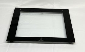 Oven outer Door - 140198084208 Front Glass Black Electrolux 594x491mm [Electrolux Aeg]