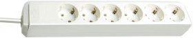 Brennenstuhl Six-way Trailing Socket - Eco-line Six-way Trailing Socket, White, 1,5m