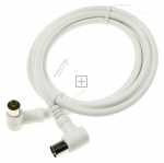 Com White Aerial Cable - White Aerial Cable, 1.5m Class A, Angled