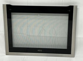 Oven outer Door - 140037378191 Front Window Black Aeg 594x4 [Electrolux Aeg]