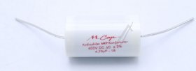 Mundorf Foil Capacitor - 4,7uf-400v Audio Filmcap. Axial 85° 20x34mm