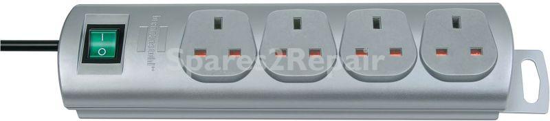 Brennenstuhl 4 Way Socket Outlet Switch - Primera-line 4 Way Silver Switched Extension Lead 1,5m 05vv-f 3g1,25 Gb