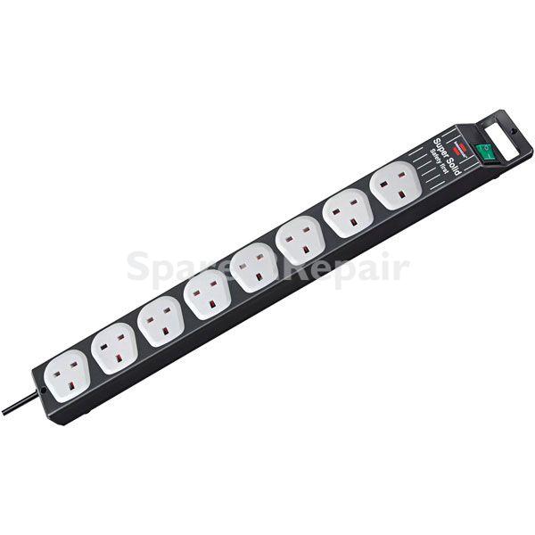 Brennenstuhl 8 Way Socket Outlet Switch - Super Solid Line 8 Way Extension Socket 2.5m H05vvf 3g1,5 With 13a Fuse -uk