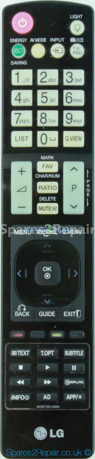 LG AKB72914004 Remote Control (Original) - Grade D